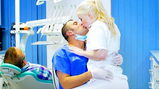 Nurse kissing