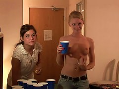 Playing strip beer pong games