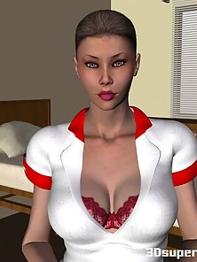 Nurse shows perfect boobs