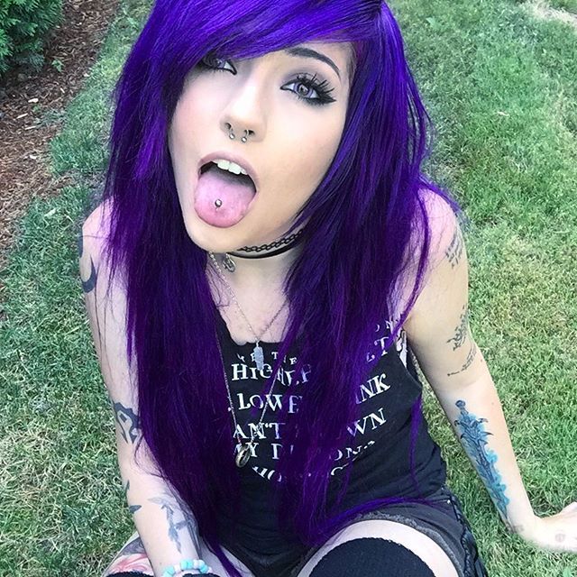best of Purple emo hair and with