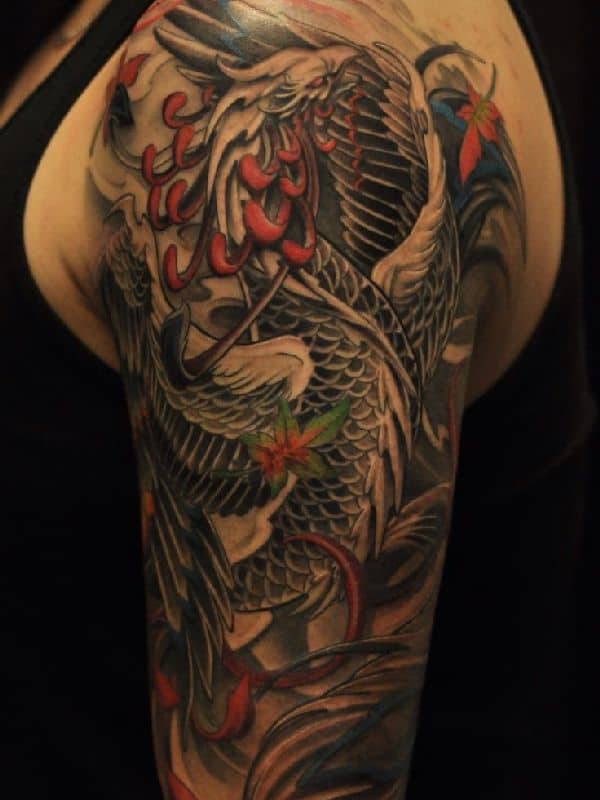 Asian phoenix bird tattoo
